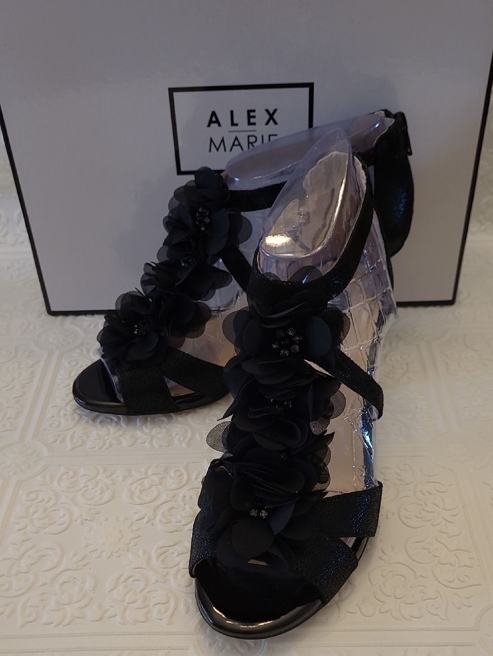 Alex Marie Black Floral Madilyne Heel
